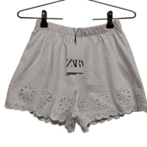 SHORT ALG BLANCO CALADITO FLORES ZARA T13/14 NUEVO