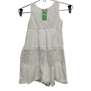 VESTIDO BLANCO ALG Y TUL BORDADO BOTONES FUZARKA T 7-8