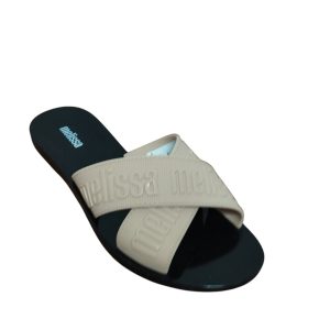 SANDALIAS GOMA TITAS CRUZADAS BEIGE NEGRO MELISSA T 35