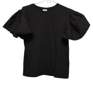 REMERA ALG NEGRO MANGAS TELA FRUNCES ZARA T 13-14