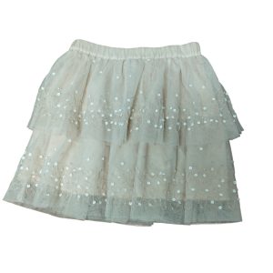 POLLERA TUL SALMON LENTEJUELAS VOLADOS ZARA T 8