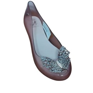 ZAPATOS PLASTICO ROSADO  APLIQUE METAL MARIPOSA MELISSA T 36
