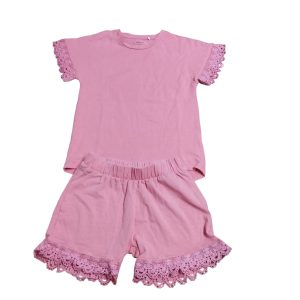 CONJUNTO REMERA SHORT CORAL SET BRODERIE NAME IT T 7