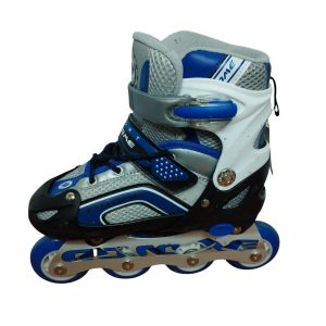 PATINES ROLLER NEGRO AZUL PLATEADO T30 AL 33