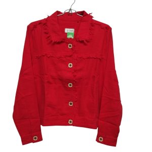 CHAQUETA LINO ROJO FLECOS LOLITA TM