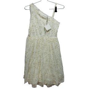 VESTIDO DE FIESTA 1 HOMBRO BLANCO AMARILLO TUL ZARA T13/14 NUEVO