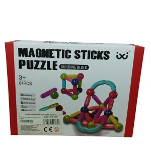 MAGNETICOS MAGNETIC STICKS PUZZLE 64 PIEZAS
