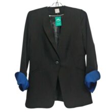BLAZER NEGRO DOBLEZ AZUL VC 44 TM