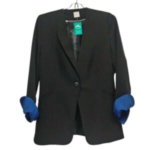 BLAZER NEGRO DOBLEZ AZUL VC 44 TM