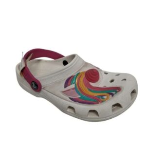 CROCS BLANCO FUXIA UNICORNIO J3/35 DET APLAST