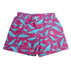 SHORT DE BAÑO ROJO BALLENAS CELESTES H/M T6/8