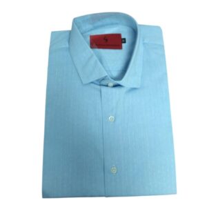 CAMISA CELESTE CON DISEÑO EN BCO CHRISTIAN BORDEAUX T M NUEVA