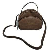 CARTERA BANDOLERA MARRON 3 CIERRES PETA