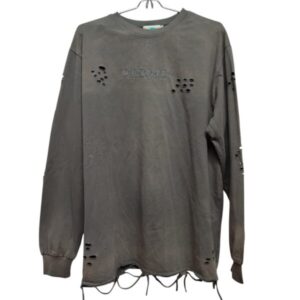 BUZO ALG GRIS AGUJEROS BORDADO BEMCSHO T L