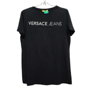 REMERA ALG NEGRA VERSACE JEANS LETRAS PEGADAS T S