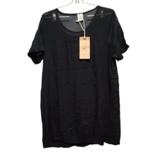 VESTIDO CORTO NEGRO COMBINADO TELA Y GASA THE URBAN HAUS T M NUEVO