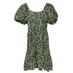 VESTIDO BLANCO FLORCITAS VERDES VERO MODA TM