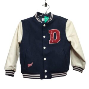 CAMPERA PAÑO AZUL MANGAS CUERINA LETRA D H&M T 4-6 FRZ