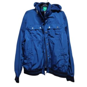 CAMPERA IMPERMEABLE AZUL PUÑOS HILO CAPUCHA ZARA T XXL
