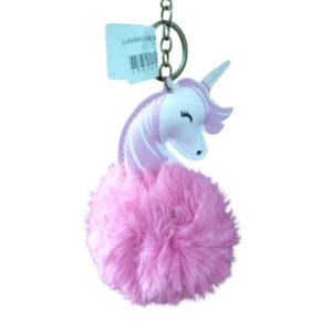 LLAVERO UNICORNIO ROSADO POM POM