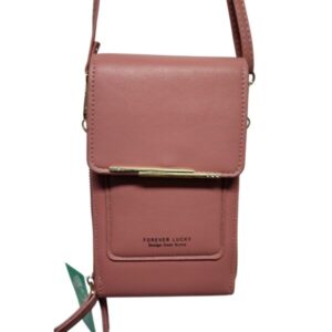 CARTERA TIPO PORTA CELULAR ROSADA FOREVER LUCKY