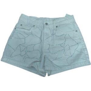SHORT JEAN ZARA T 13-14 BLANCO C BRILLITOS