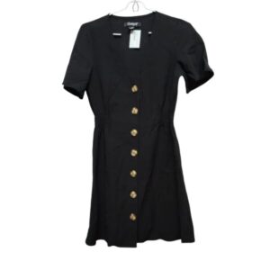 VESTIDO M/C GUAPA T 34 NEGRO ESCOTE EN V BOTONES