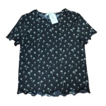 REMERA ALG M/C H&M T 16-18 NEGRA PALMERAS BLANCAS VOLADITOS
