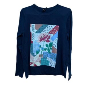 REMERA ALG M/C INDIAN T S AZUL ROSA GOOD VIBES NUEVA C ETIQ