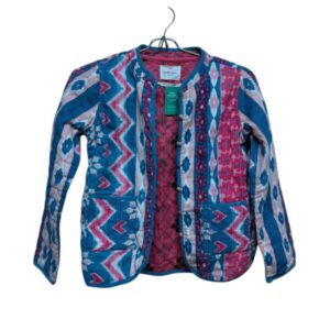CHAQUETA BLANCA ROSADA CELESTE FLORES RAPSODIA T10