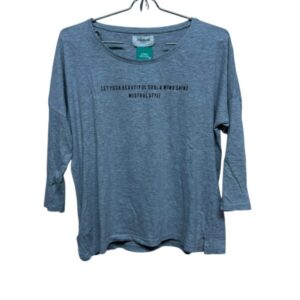 REMERA ALG MANGA 3/4 MISTRAL T L GRIS LETRAS NEGRAS