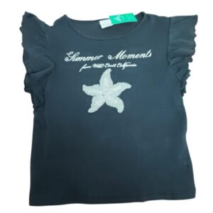 REMERA ALG ZARA T 11/12 AZUL ESTRELLA DE MAR PIEDRITAS VOLADOS