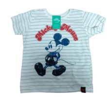 REMERA BLACNA RAYAS MICKEY MOUSE DISNEY T 03 MANCHITA