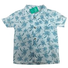 CAMISA BLANCA PALMERAS AZULES CARTERS T3