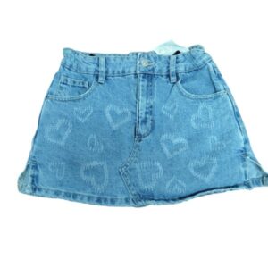 SHORT POLLERA JEAN ZARA T 11/12 CORAZONES