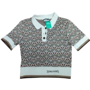 REMERA HILO C CUELLO ZARA T M SPALDING BEIGE MARRON ARABESCOS