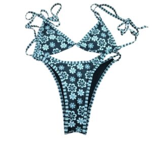MALLA 2P NEGRO GRIS FLORES TM AP
