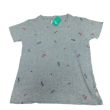 REMERA GRIS FLORCITAS BORDADAS LEVIS TS