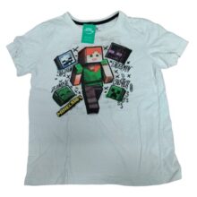 REMERA BLANCA MINECRAFT T9/10 GT MANCHITA