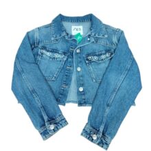 CAMPERA JEAN CORTA FLECOS TACHAS ZARA T11/12