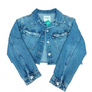 CAMPERA JEAN CORTA FLECOS TACHAS ZARA T11/12
