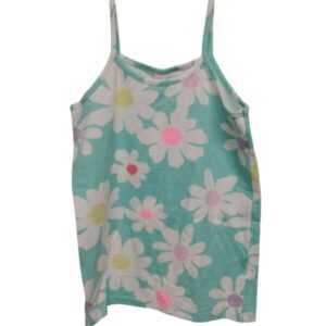 MUSCULOSA CELESTE FLORES GRANDES BLANCAS ROSADO FUZARKA T11/12