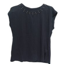 REMERA AZUL PERLITAS PLATEADAS LOLITA TM