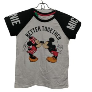 REMERA ALG DISNEY T 9/10 BLANCA NEGRA MINNIE MICKEY MOUSE GT