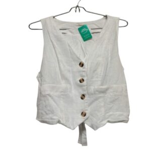 CHALECO TIPO SASTRERO MARFINNO T M BLANCO BOTONES MARRONES BEIGE