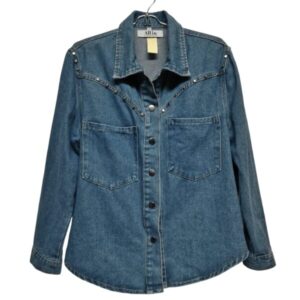SOBRECAMISA JEAN ALL IN T S TACHITAS Y BOTONES PLATEADOS