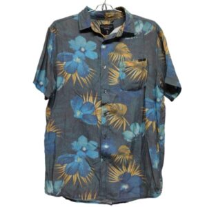 CAMISA GRIS FLORES CELESTES RUSTY TS