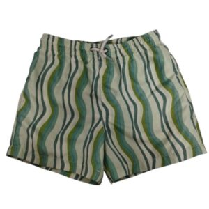 SHORT DE BAÑO ZARA T 8/9 VERDE CELESTE RAYAS ONDAS