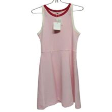 VESTIDO ZARA T 13/14 ROSADO BORDES FUCSIA Y BCO NUEVO C ETIQ