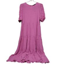 VESTIDO MANGA CORTA ZARA T M ROSADO